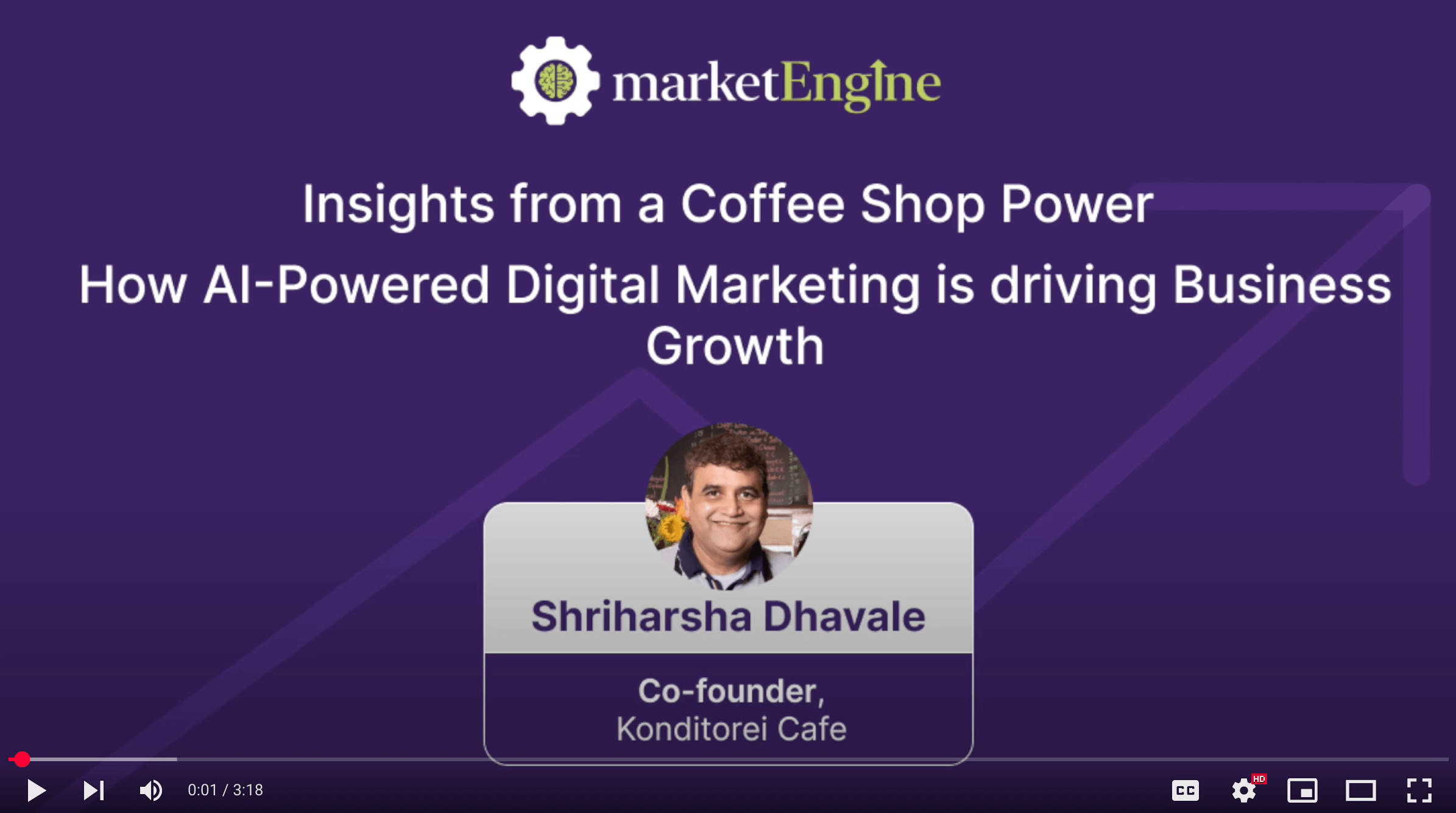 Affordable SEO services for small business shown in a video opening screen with insights from a coffee shop owner on AI-driven growth.